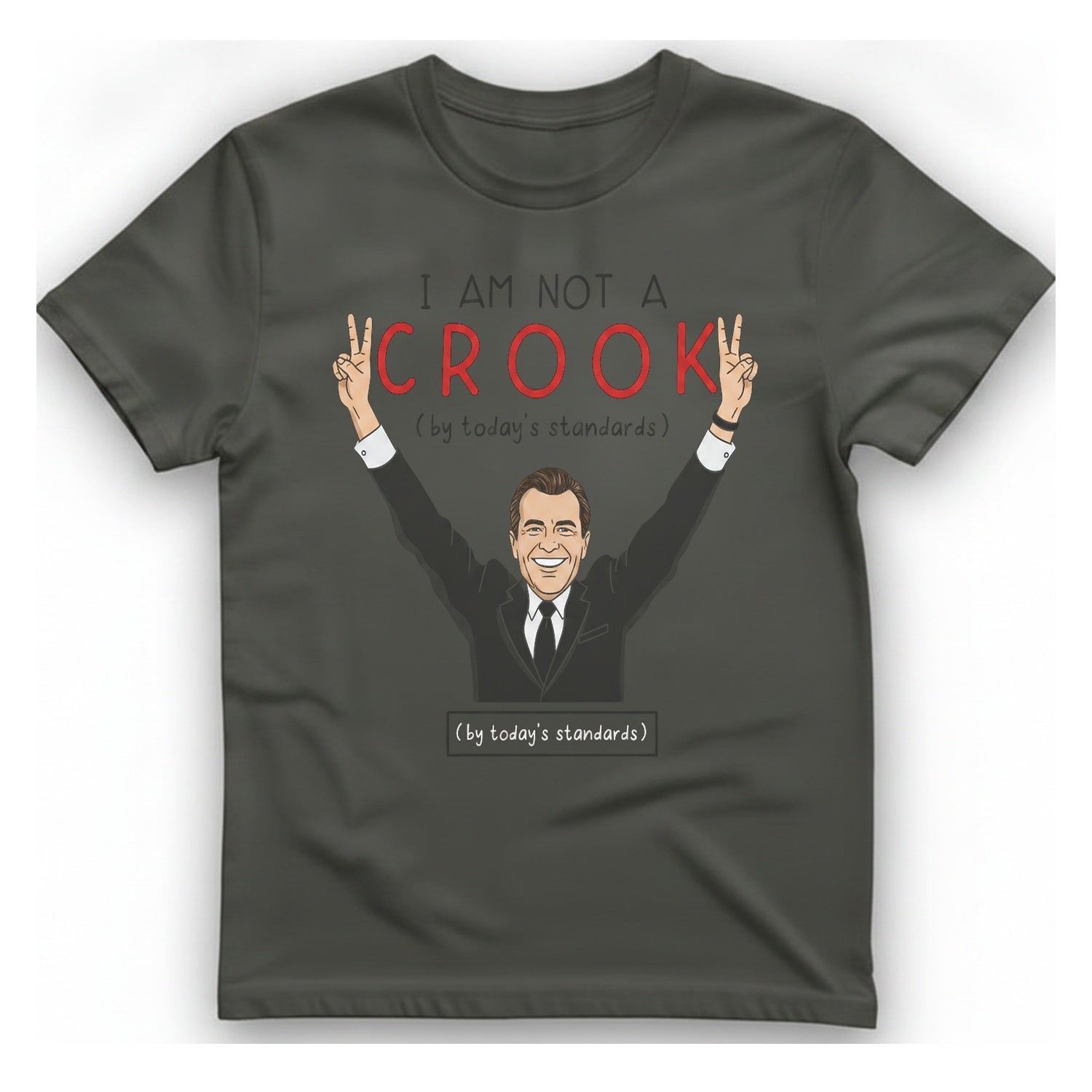 Not A Crook T-Shirt - Charcoal front