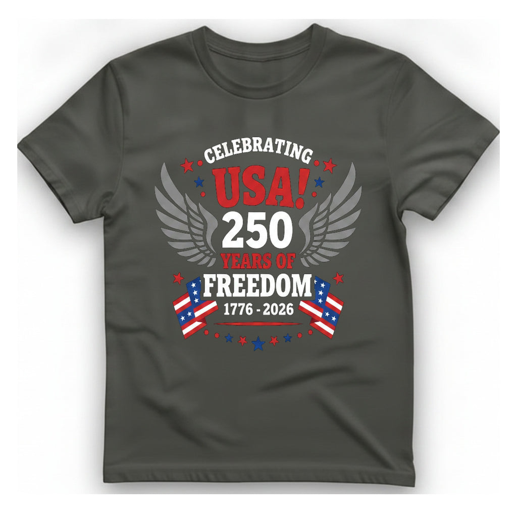 Usa Years Freedom T-Shirt - Charcoal front