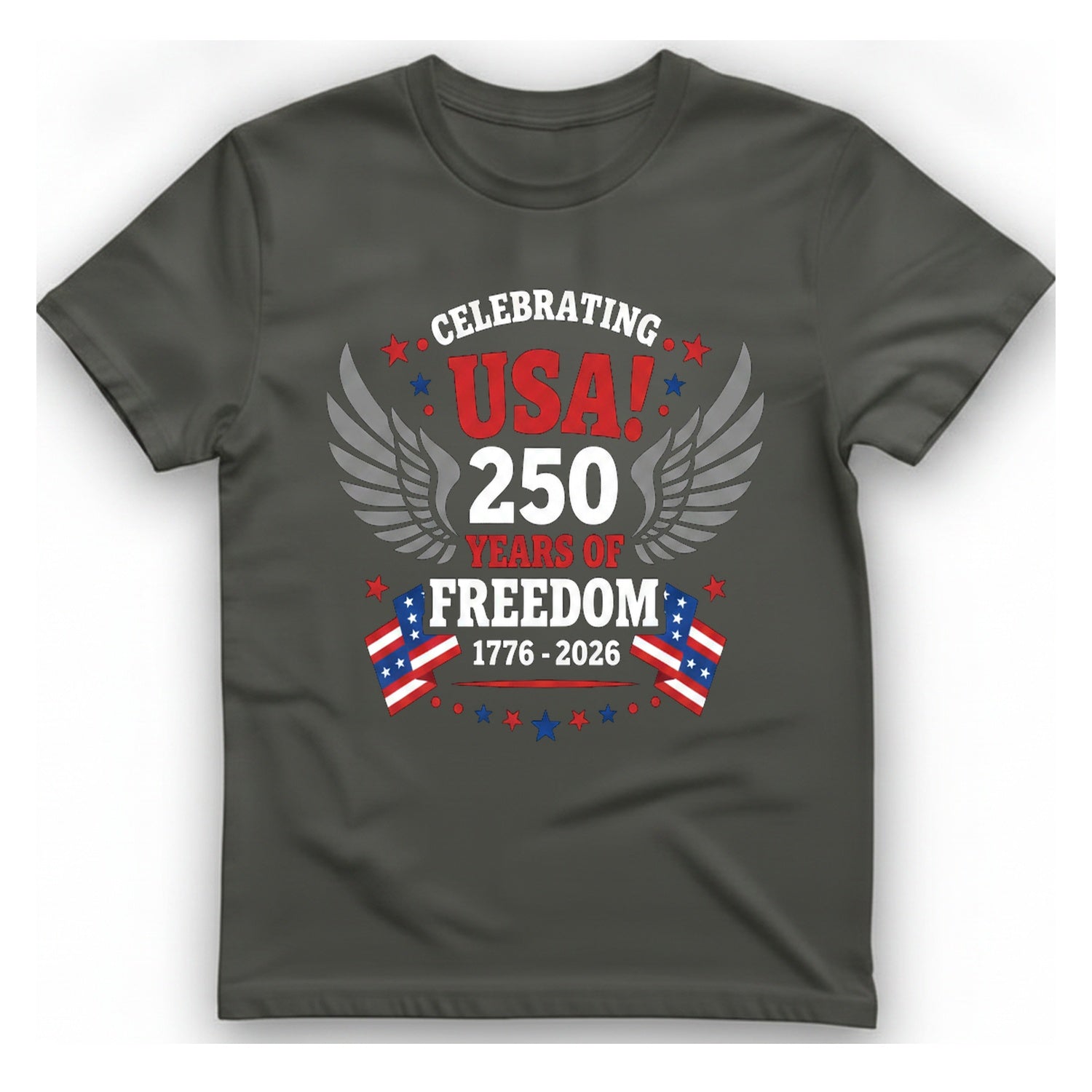 Usa Years Freedom T-Shirt - Charcoal front
