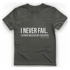 Gandhi Never Fails T-Shirt - Charcoal front