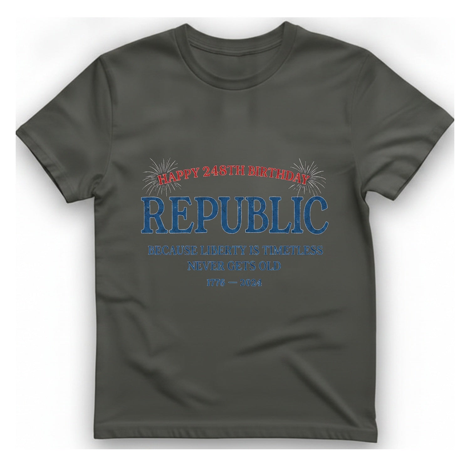 Republic 248Th Birthday T-Shirt - Charcoal front