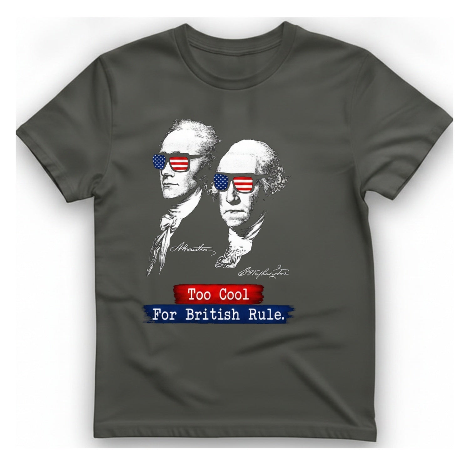 Too Cool For British Rule T-Shirt - Charcoal front
