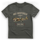 Sky Sentinels Fighter Plane T-Shirt - Charcoal front