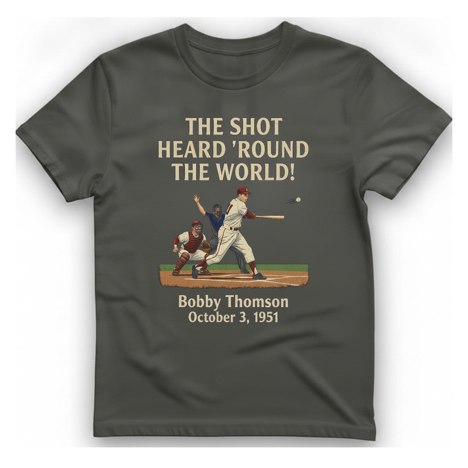 The Shot Heard 'Round The T-Shirt - Charcoal front