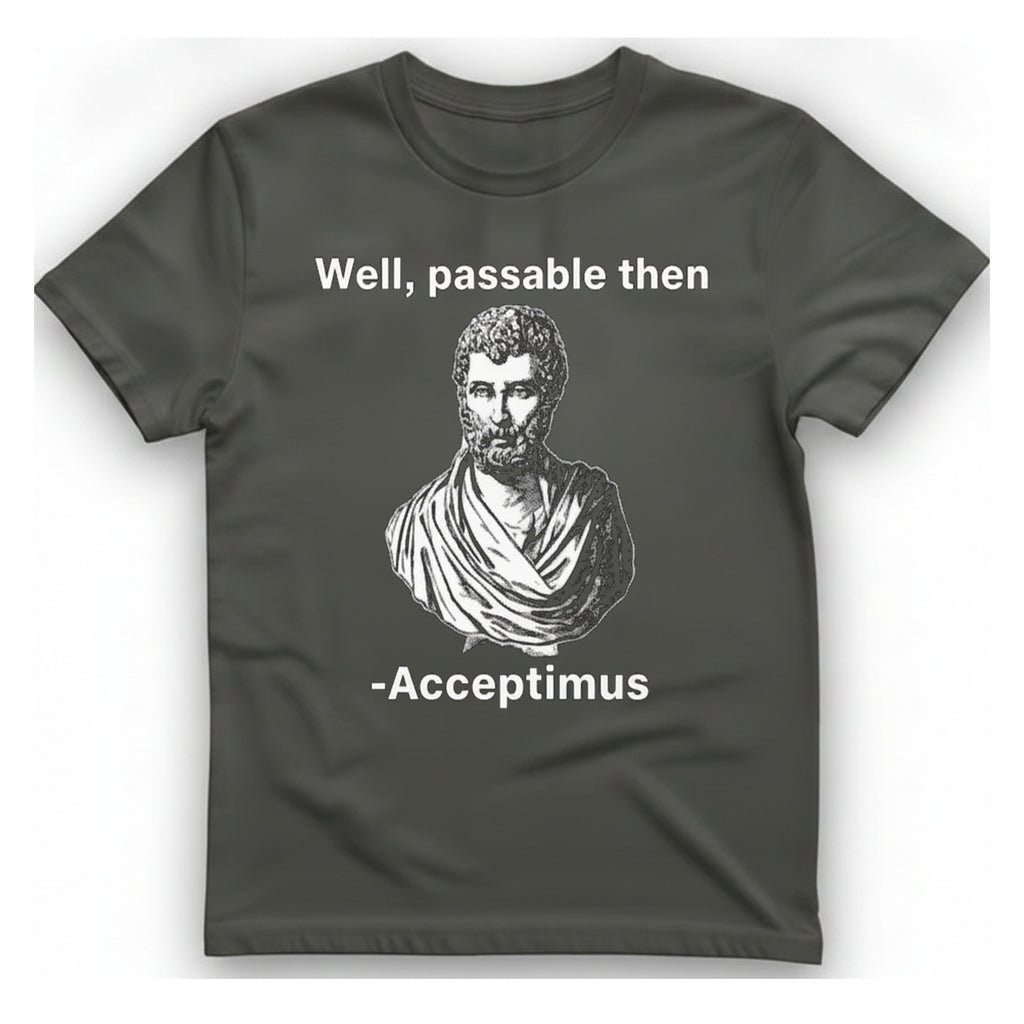 Well Passable Acceptimus T-Shirt - Charcoal front
