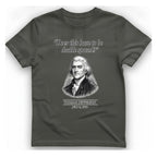 Thomas Jefferson Procrastination Double Spaced T-Shirt - Charcoal front