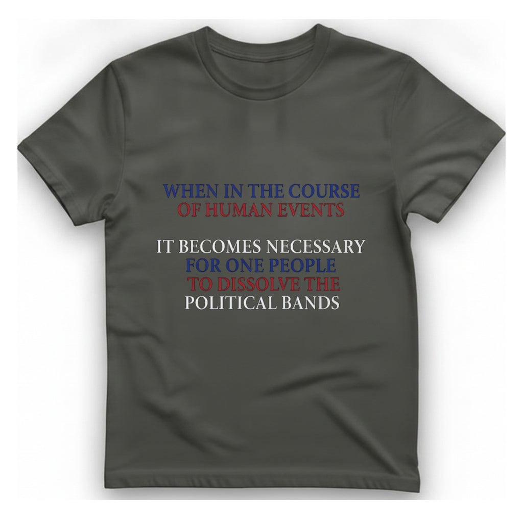 Political Bands Quote T-Shirt - Charcoal front