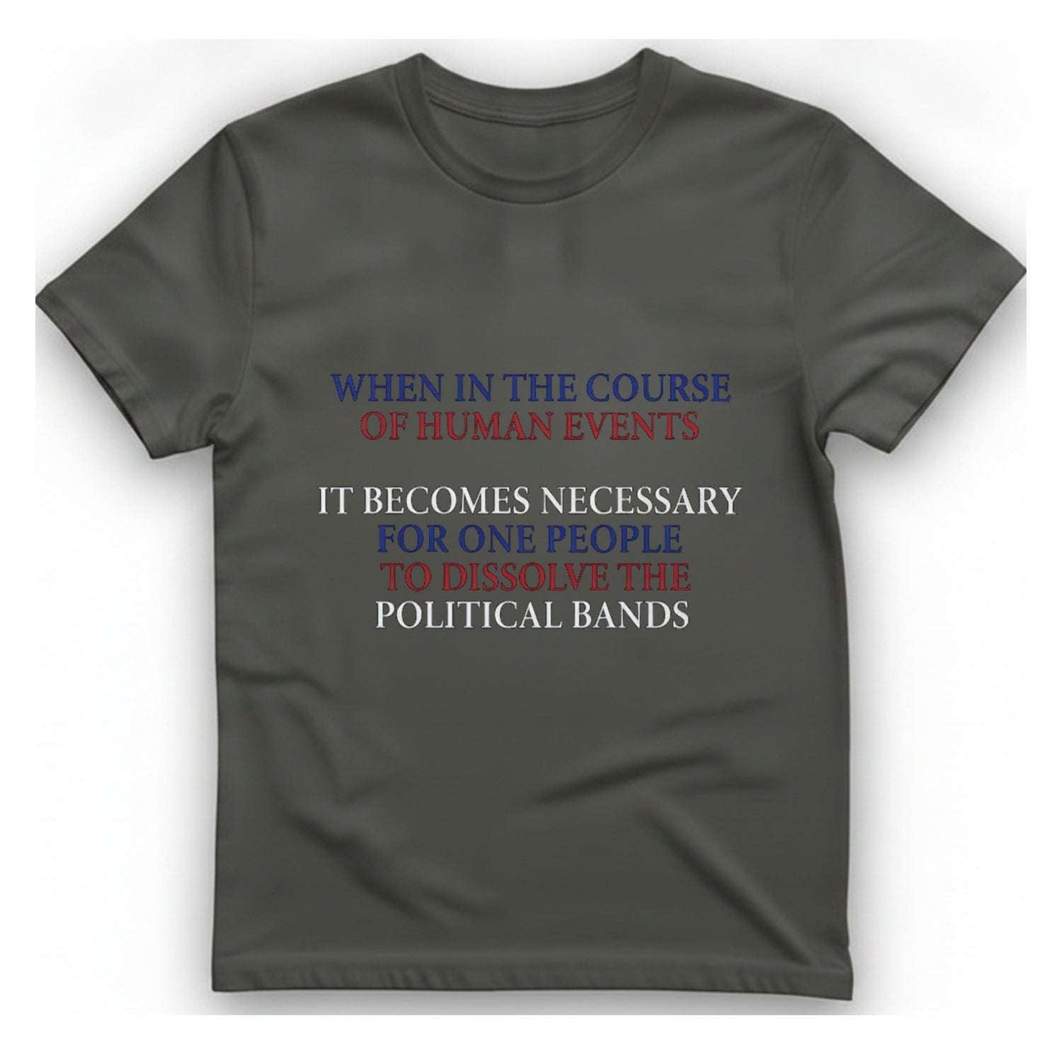 Political Bands Quote T-Shirt - Charcoal front