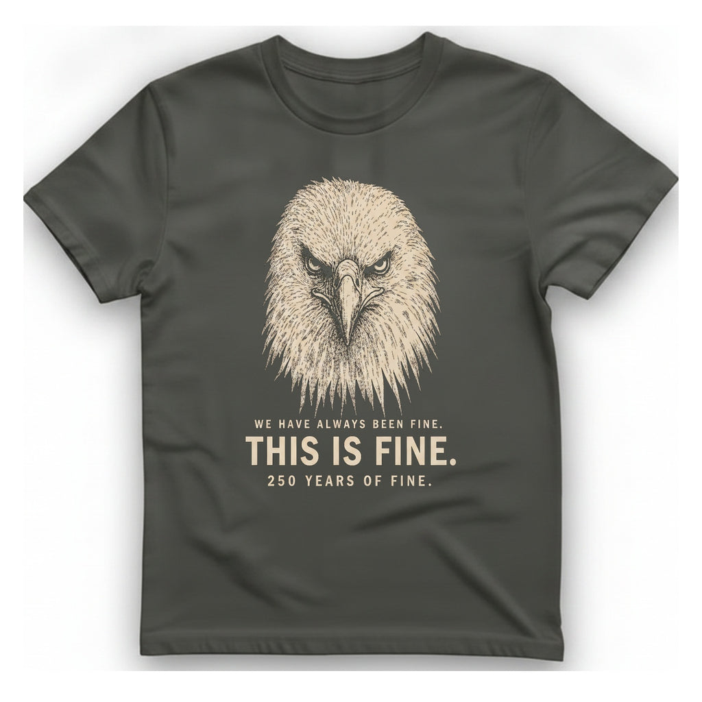 This Is Fine Eagle T-Shirt - Charcoal front