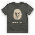 This Is Fine Eagle T-Shirt - Charcoal front