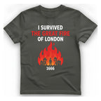 I Survived The Great Fire T-Shirt - Charcoal front