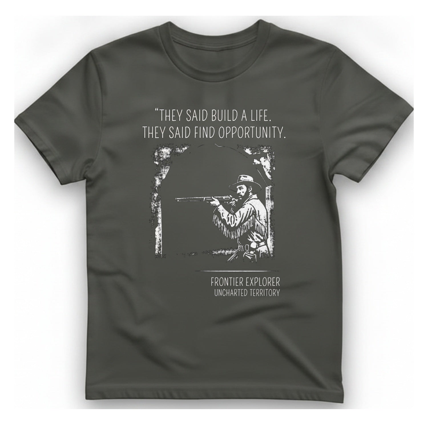 They Said Build A Life. T-Shirt - Charcoal front
