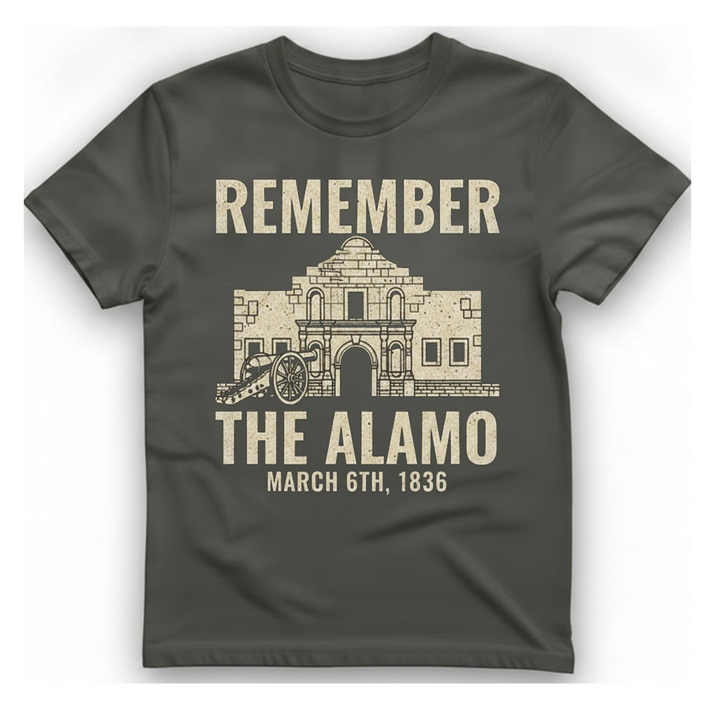Remember The Alamo March 6Th T-Shirt - Charcoal front
