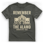 Remember The Alamo March 6Th T-Shirt - Charcoal front