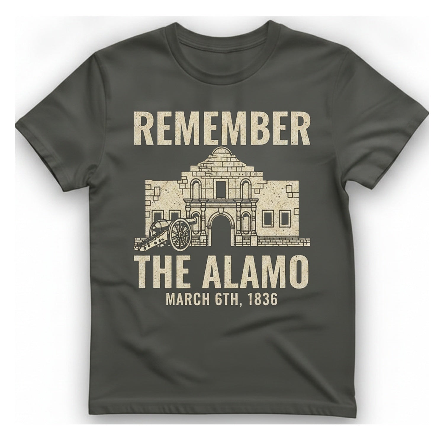 Remember The Alamo March 6Th T-Shirt - Charcoal front