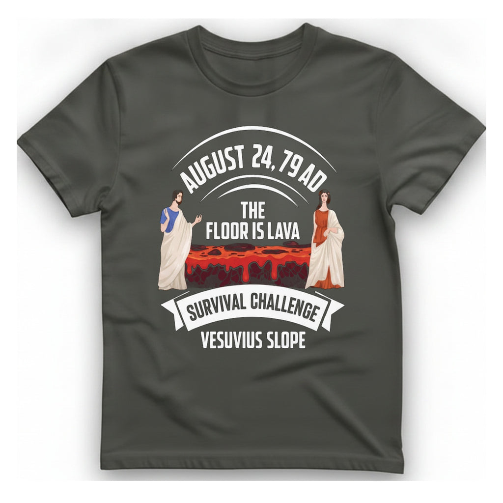Vesuvius Lava Challenge T-Shirt - Charcoal front