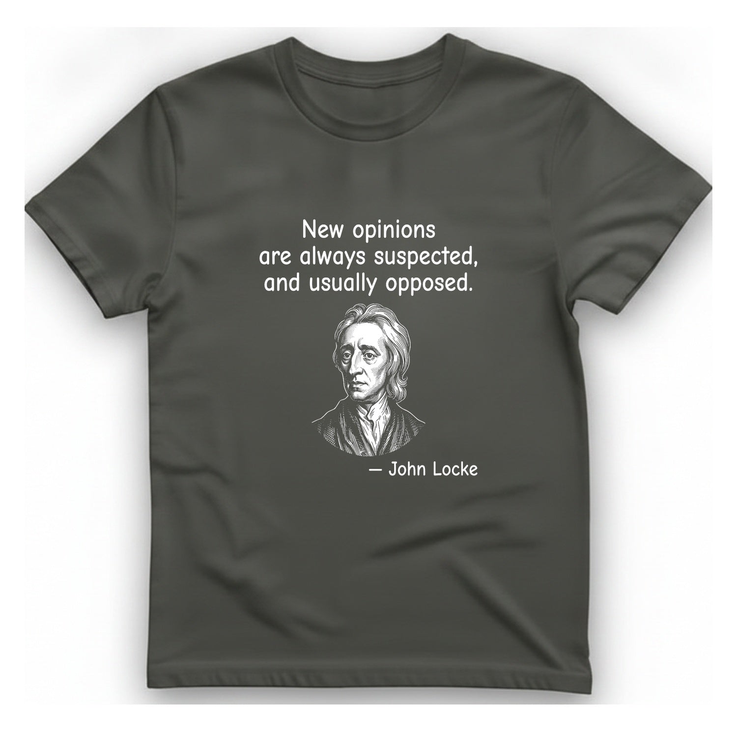 Locke New Opinions T-Shirt - Charcoal front