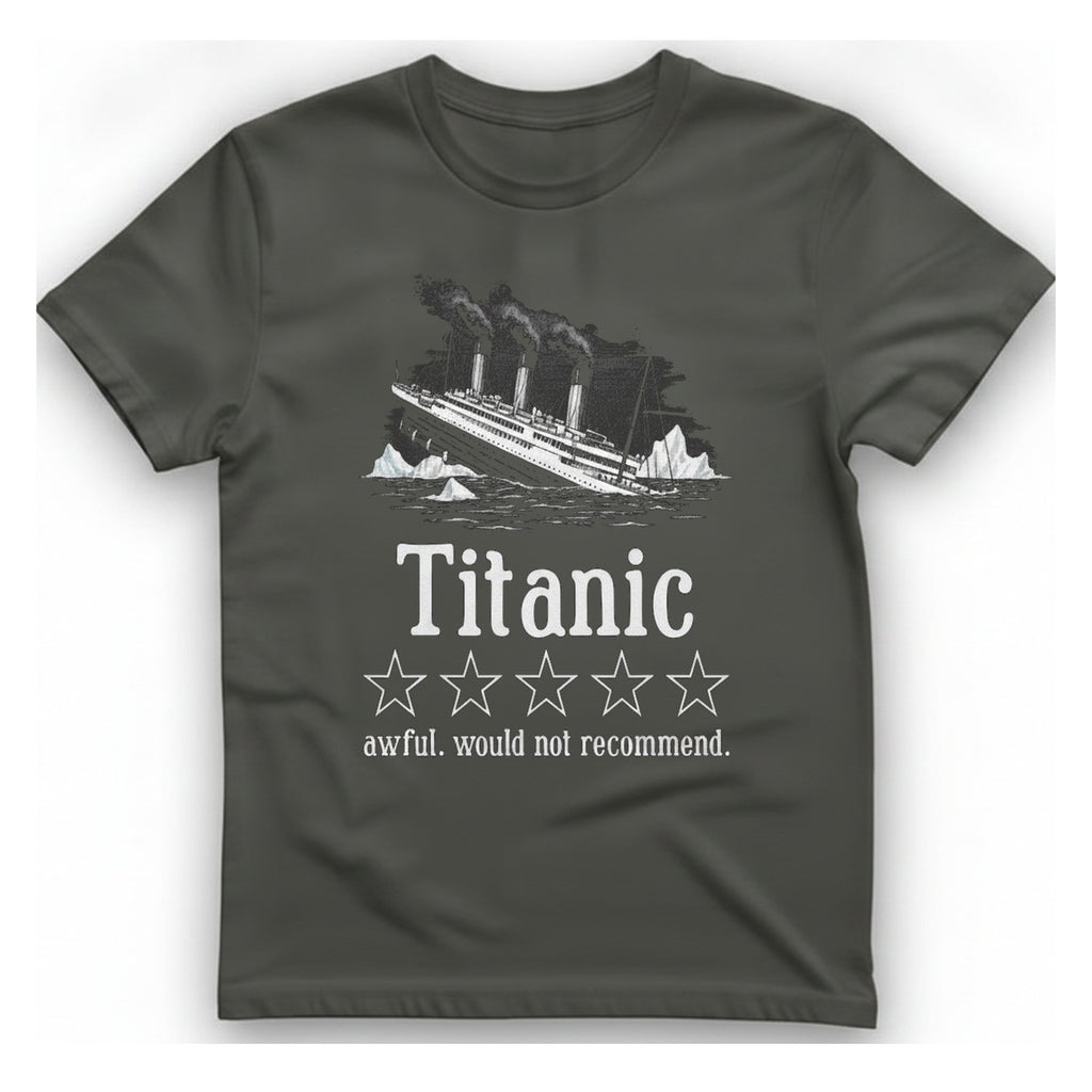 Titanic One Star Review T-Shirt - Charcoal front