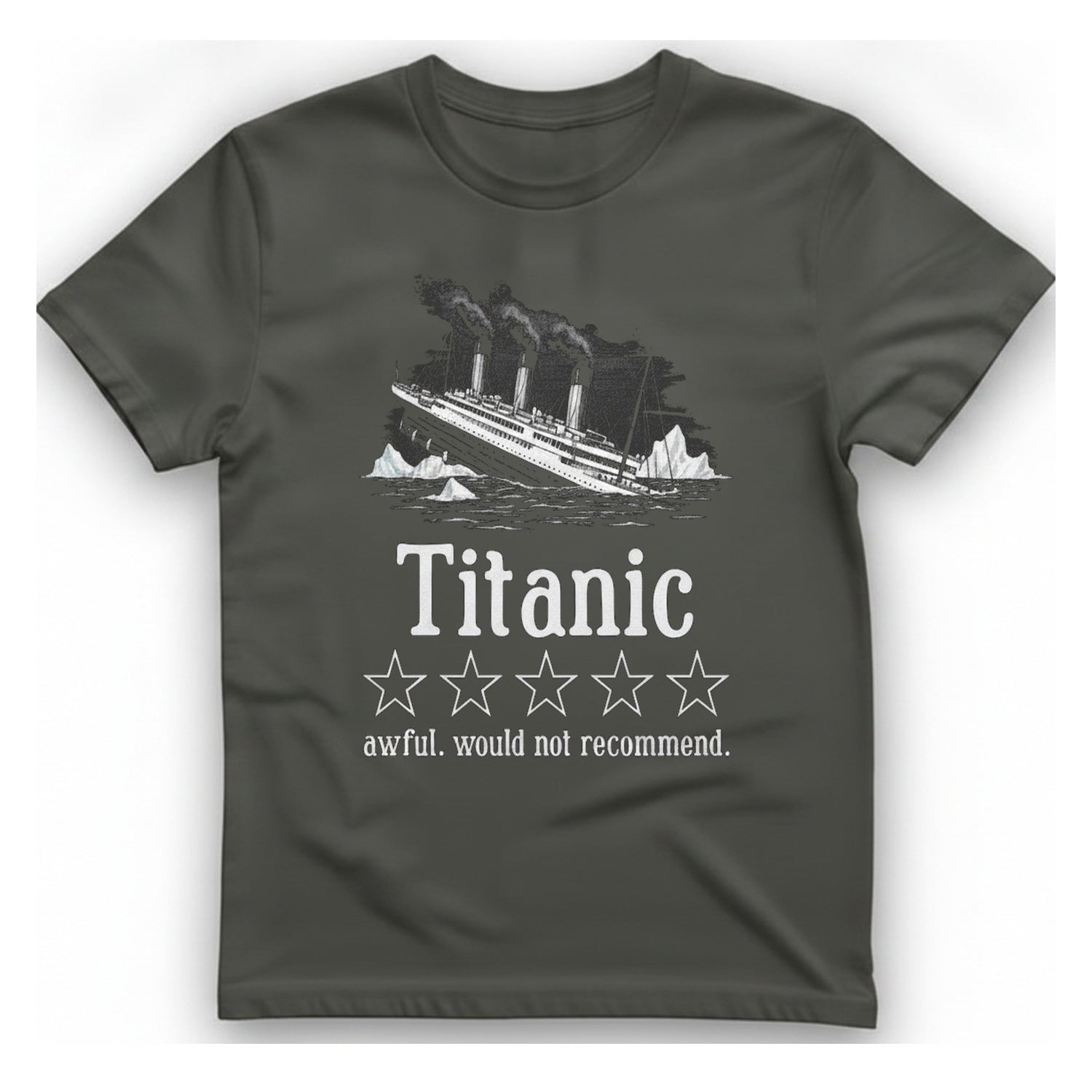 Titanic One Star Review T-Shirt - Charcoal front