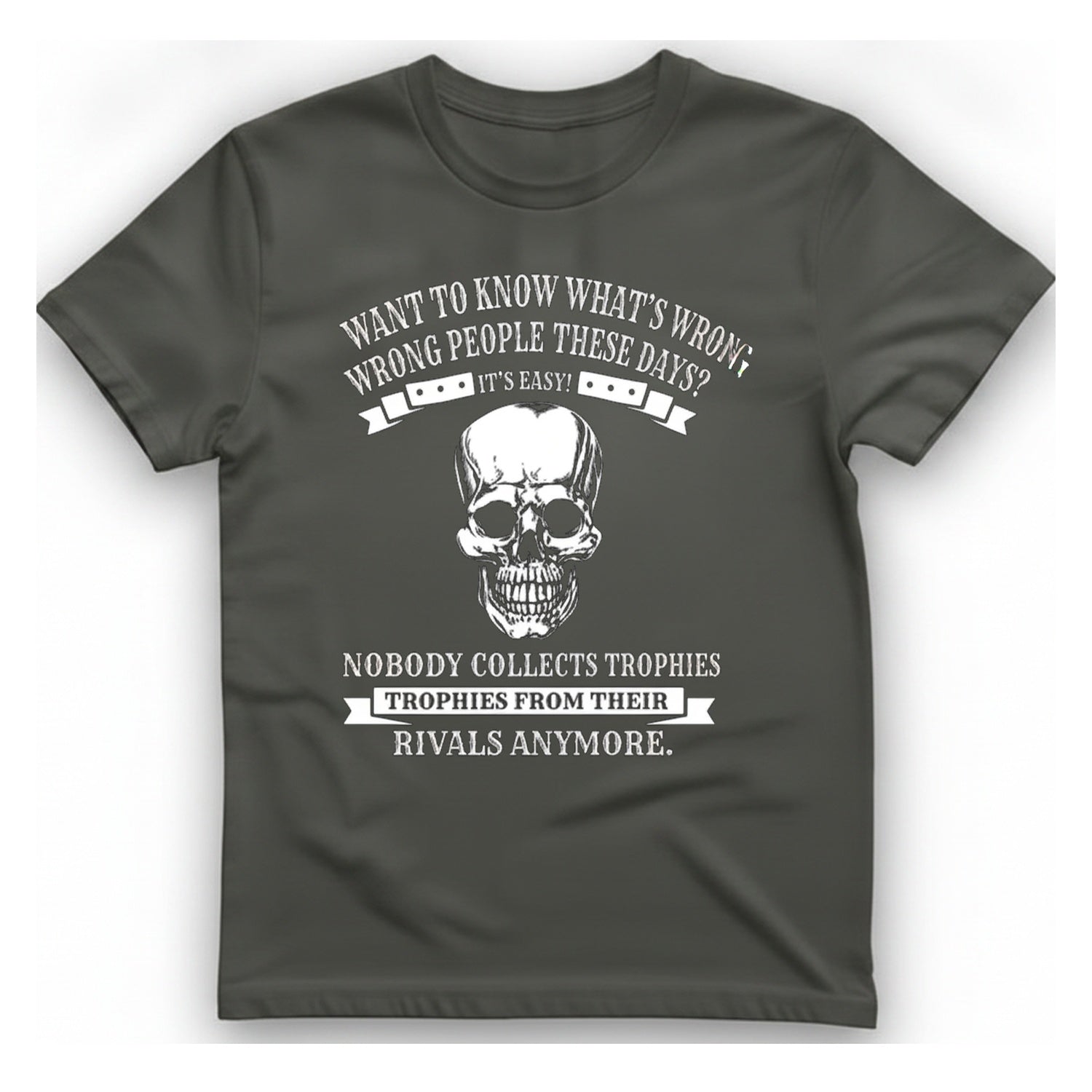 Trophies From Rivals T-Shirt - Charcoal front