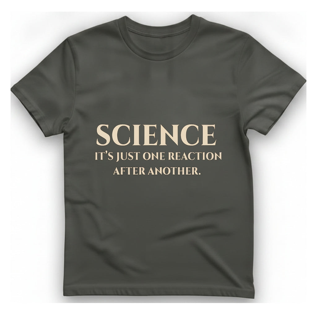Science Reaction T-Shirt - Charcoal front