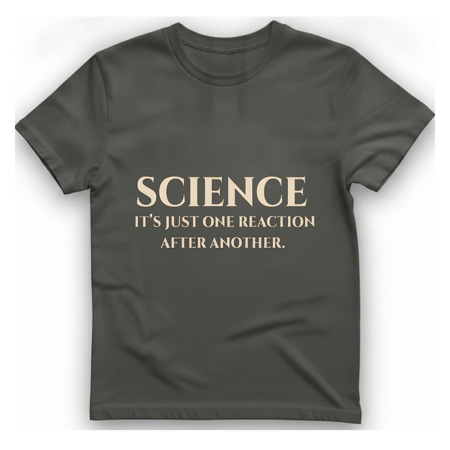 Science Reaction T-Shirt - Charcoal front