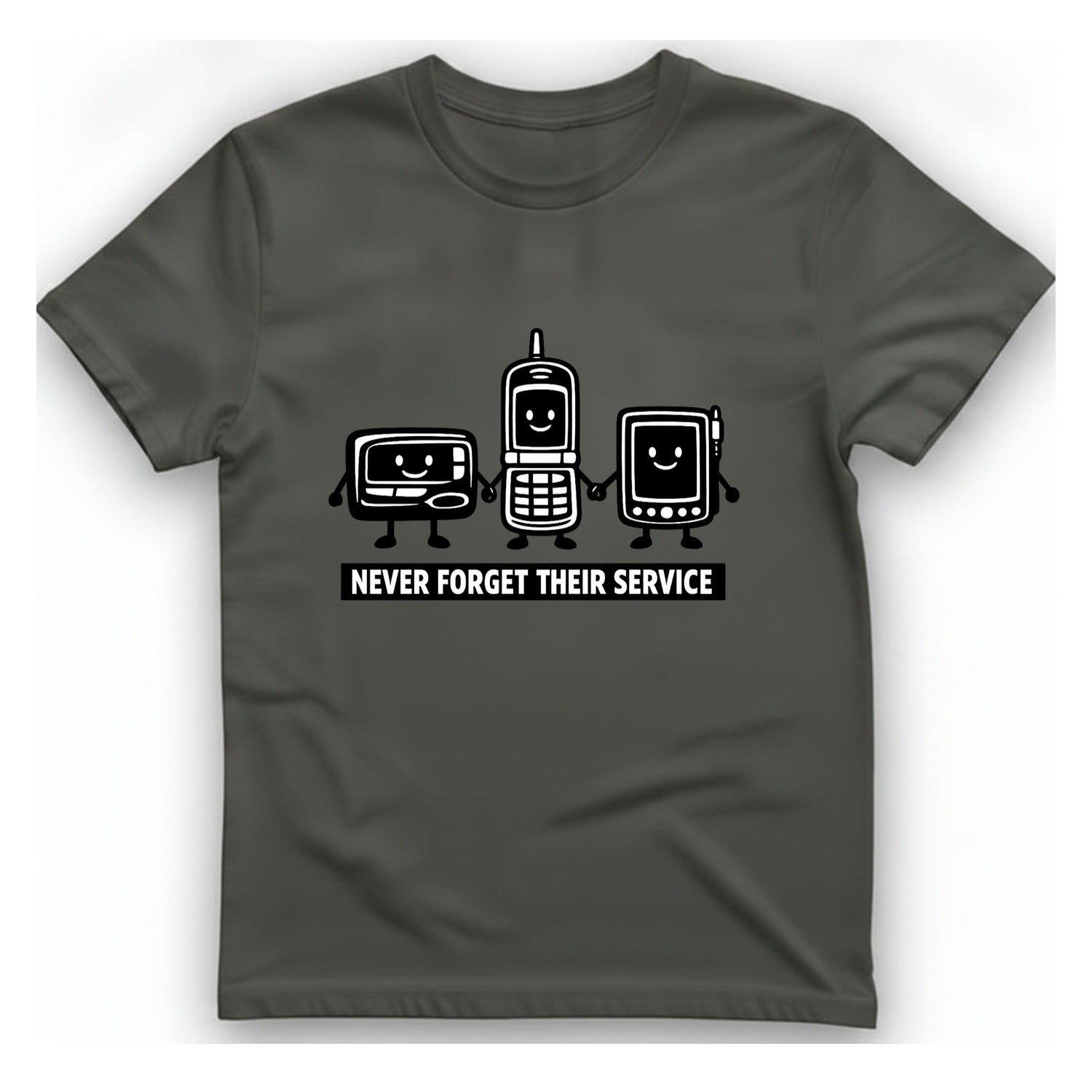 Never Forget Their Service Obsolete T-Shirt - Charcoal front
