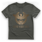 Veni Vidi Vici Roman Eagle T-Shirt - Charcoal front