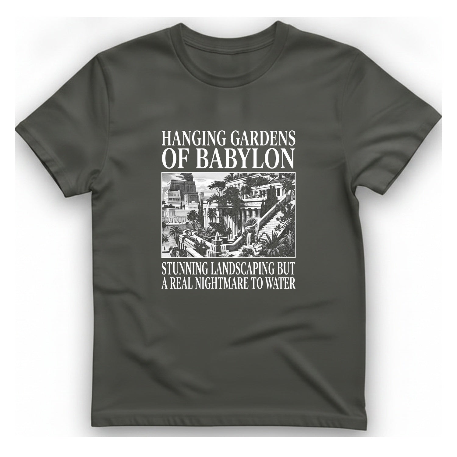 Hanging Gardens Landscaping T-Shirt - Charcoal front
