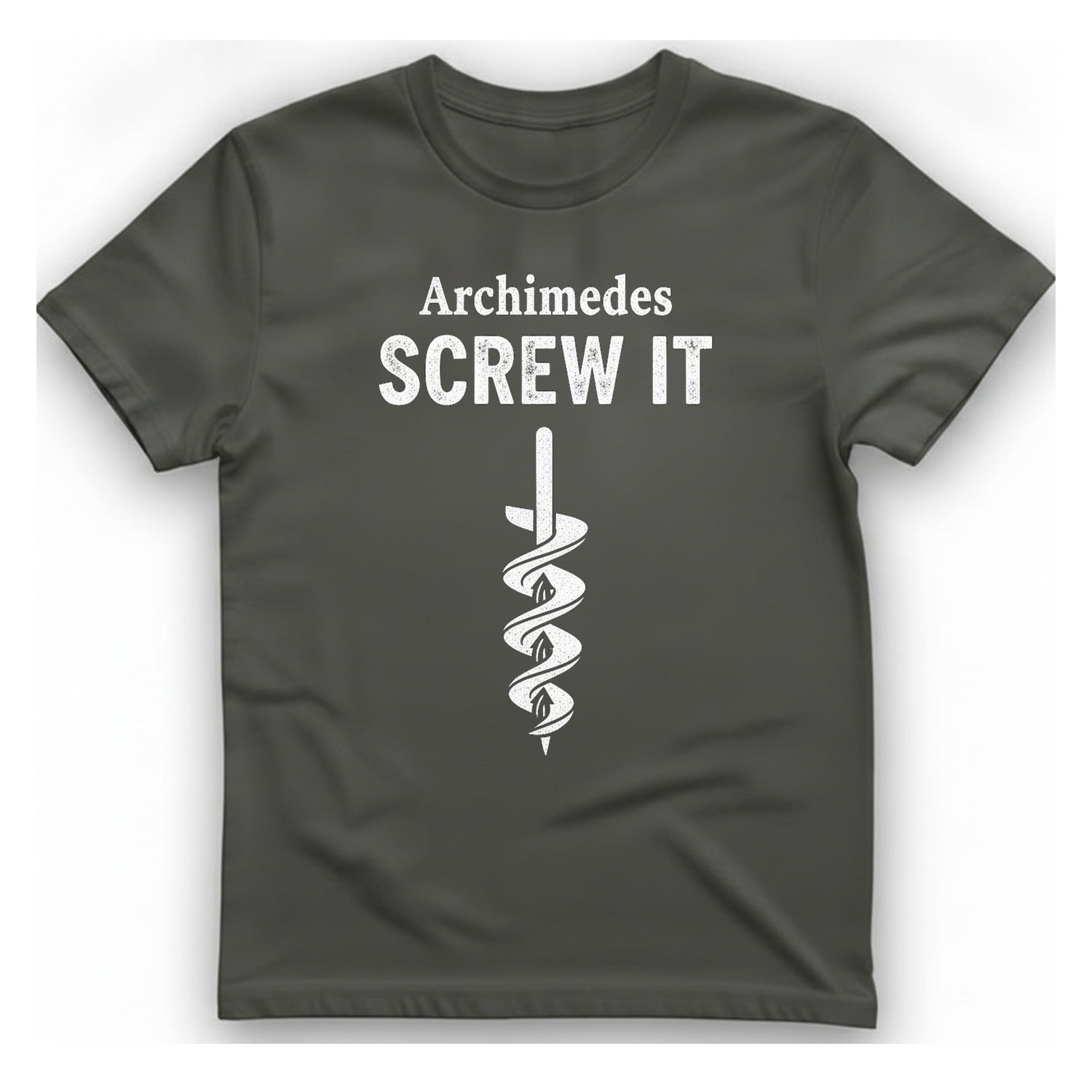 Archimedes Screw It T-Shirt - Charcoal front