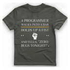 Programmer Zero Bugs T-Shirt - Charcoal front