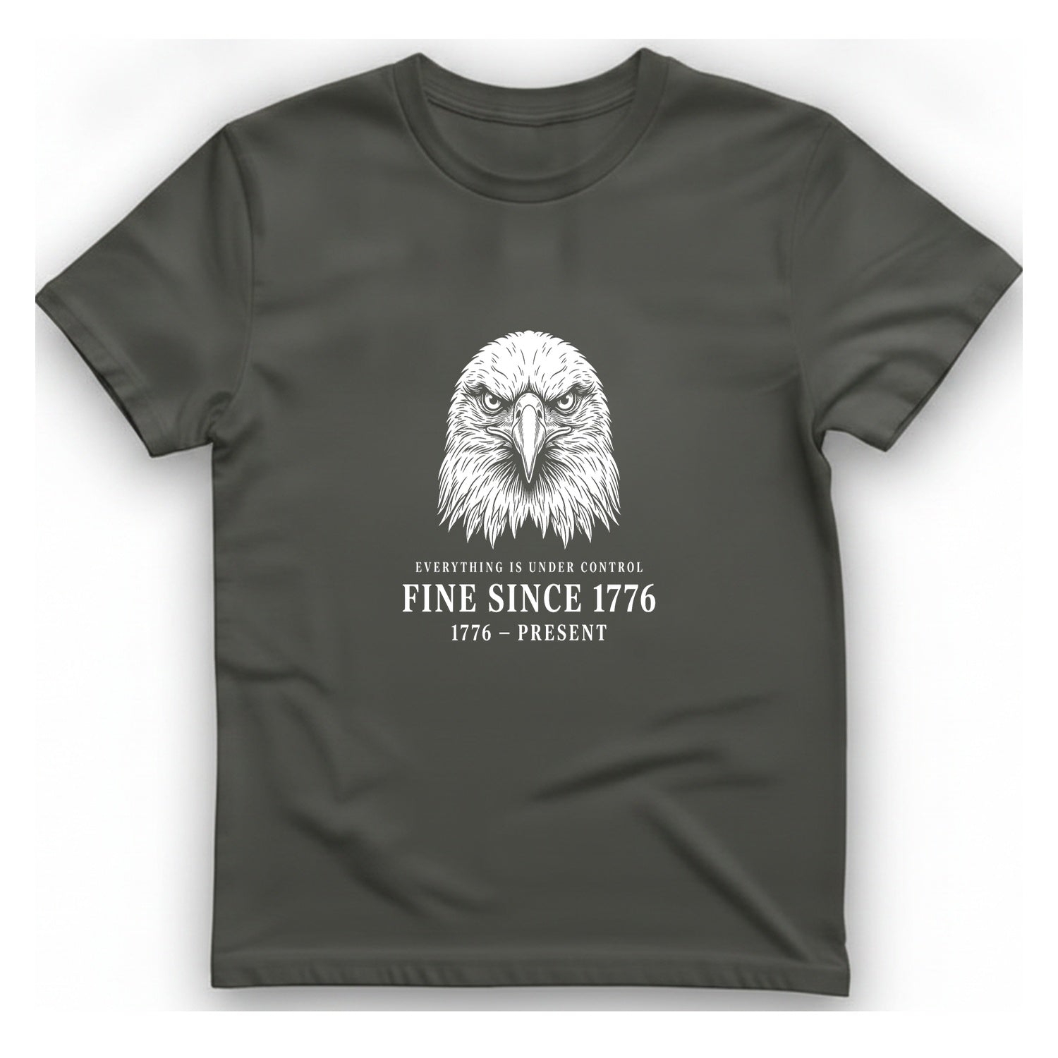 Stressed Eagle Fine Since T-Shirt - Charcoal front