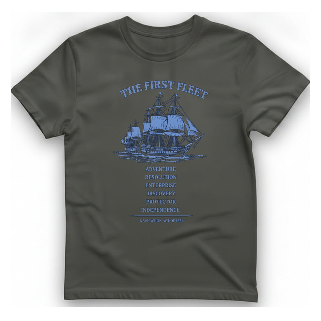 First Fleet Navigation Act T-Shirt - Charcoal front