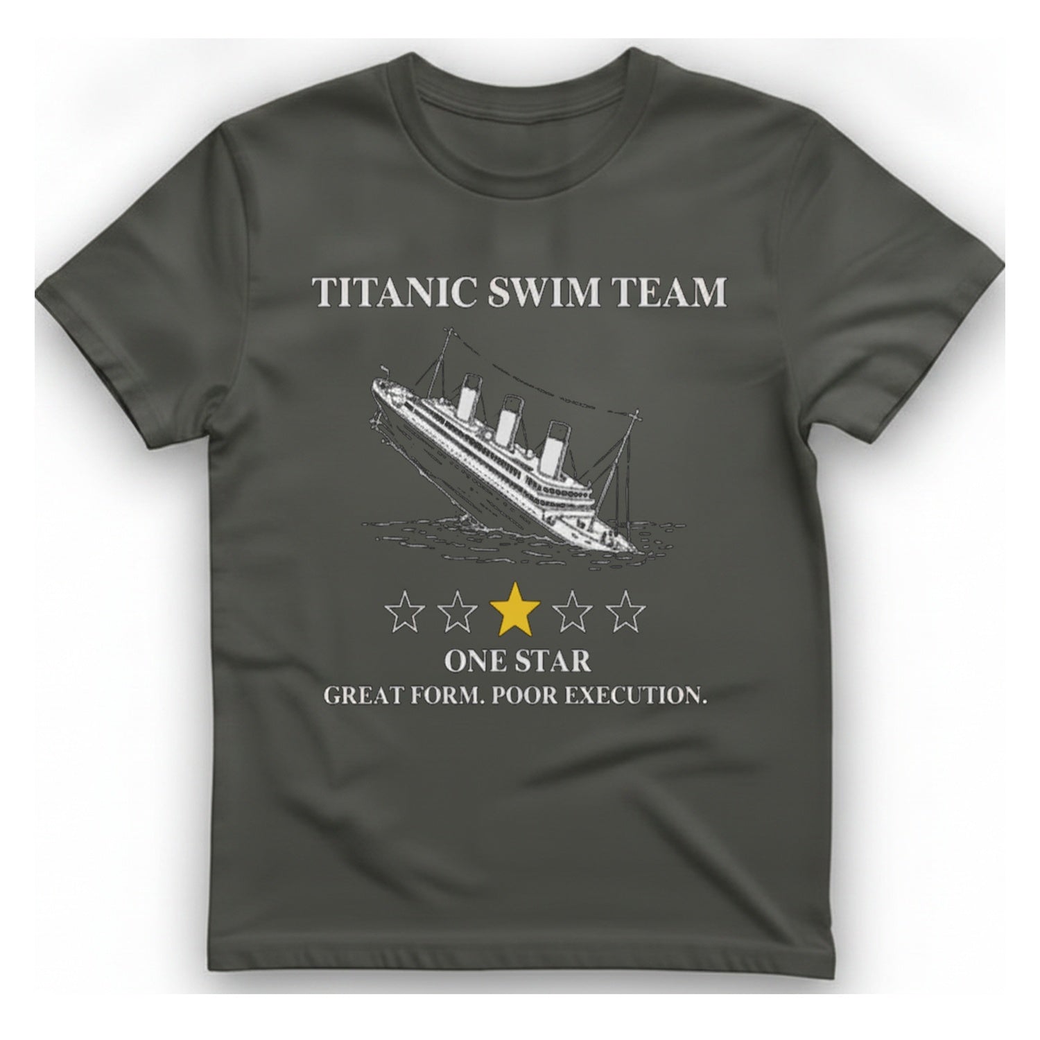 Titanic Swim Team T-Shirt - Charcoal front