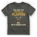 Was The Original Flapper T-Shirt - Charcoal front