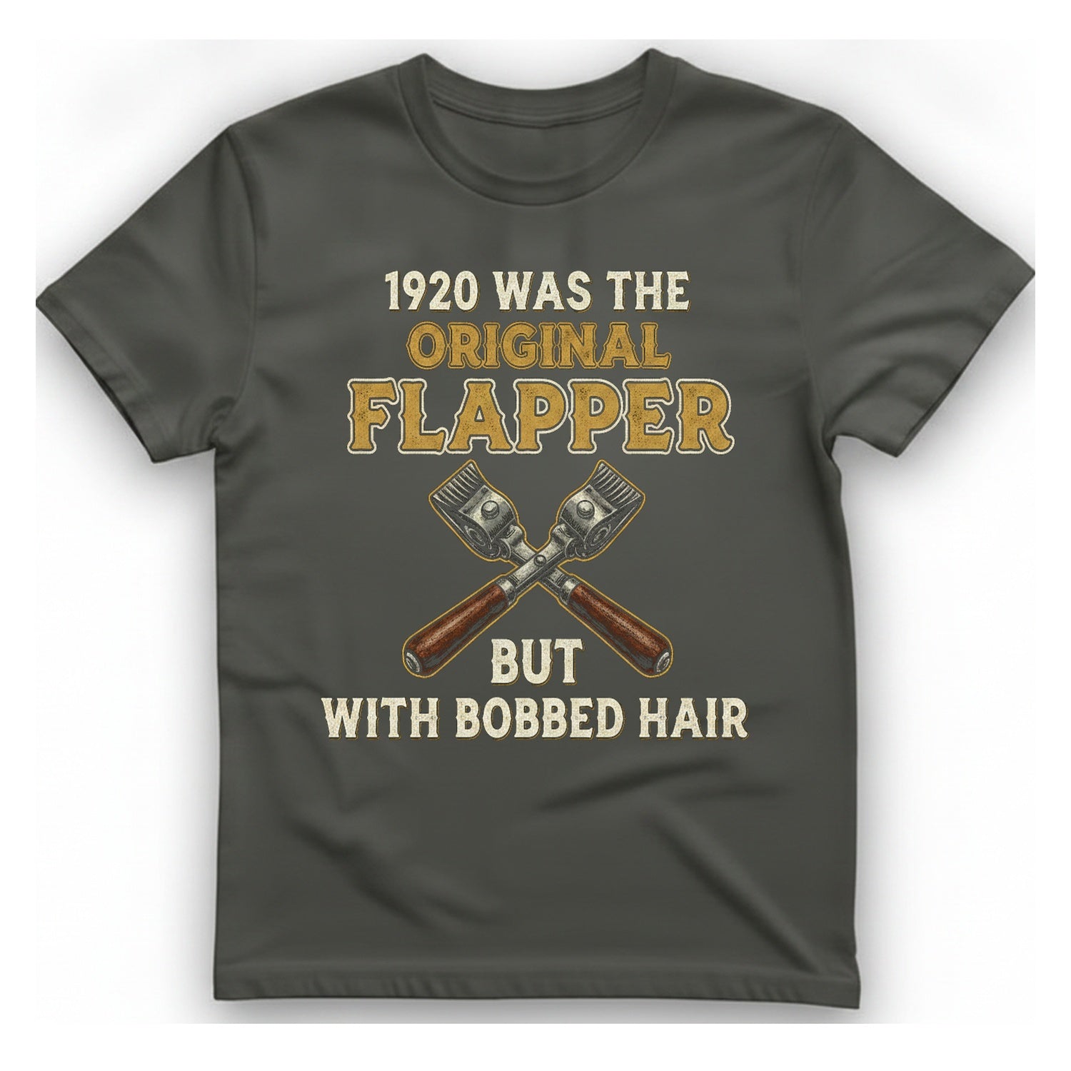 Was The Original Flapper T-Shirt - Charcoal front