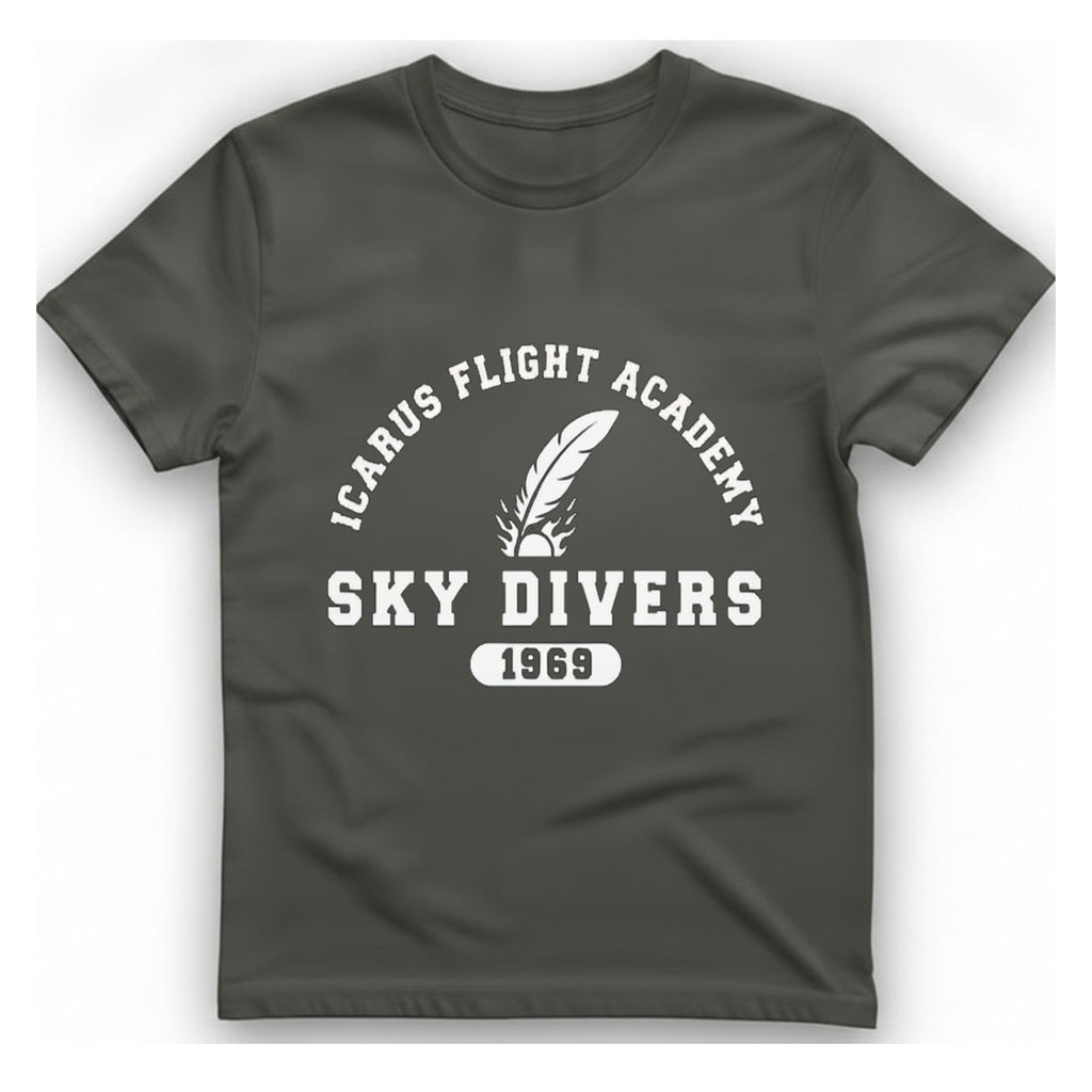 Icarus Flight Academy T-Shirt - Charcoal front