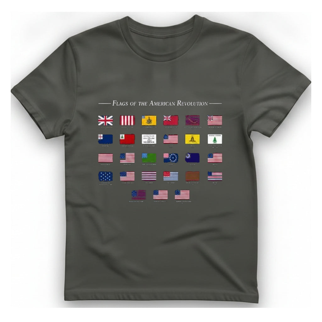 American Revolution Flags T-Shirt - Charcoal front