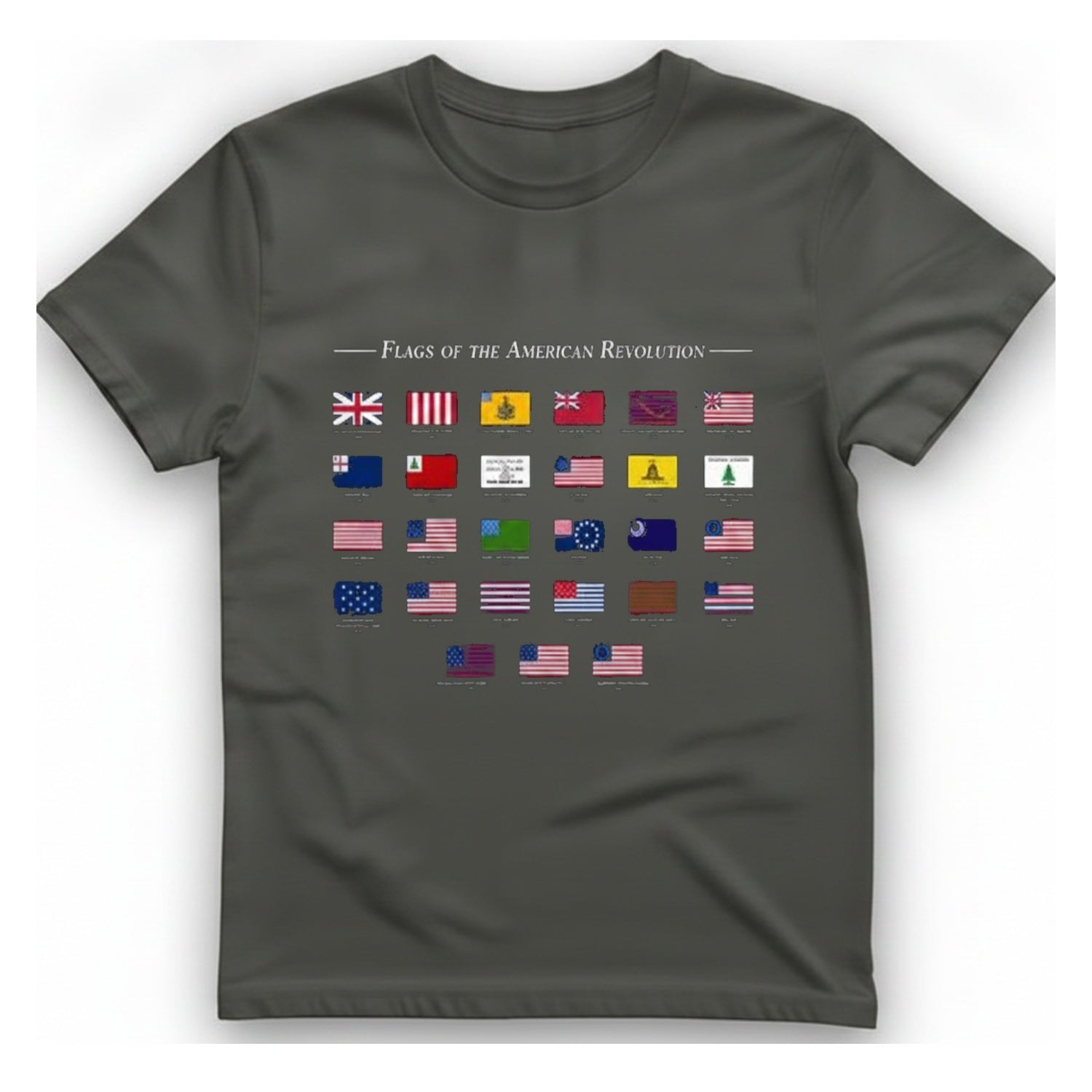 American Revolution Flags T-Shirt - Charcoal front