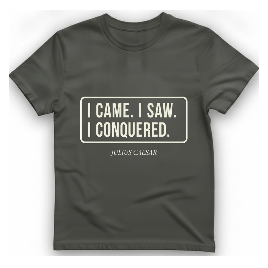 I Came I Saw I T-Shirt - Charcoal front