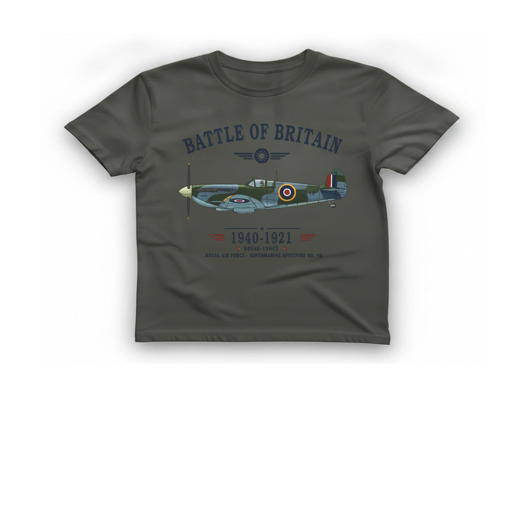 Battle of Britain Spitfire T-Shirt - Charcoal front