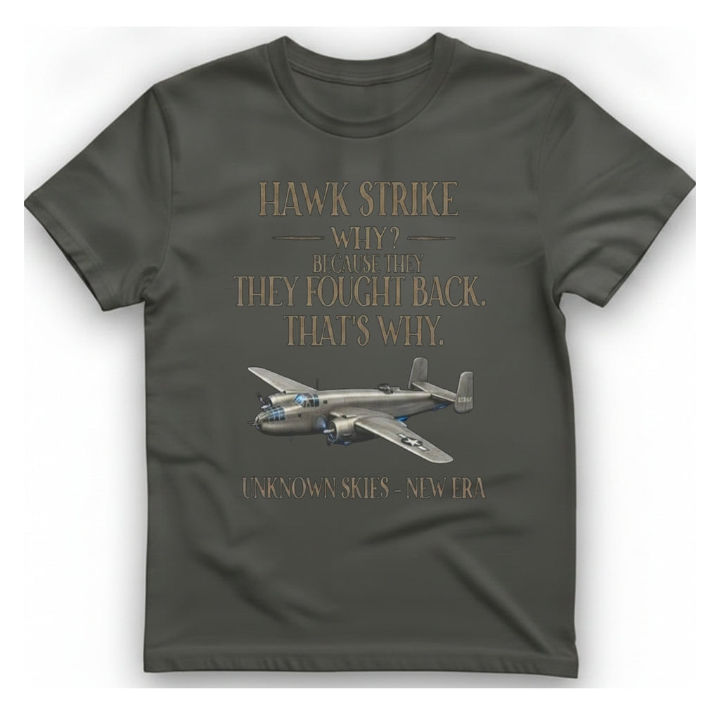 Hawk Strike Back T-Shirt - Charcoal front