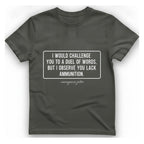 Duel of Words T-Shirt - Charcoal front