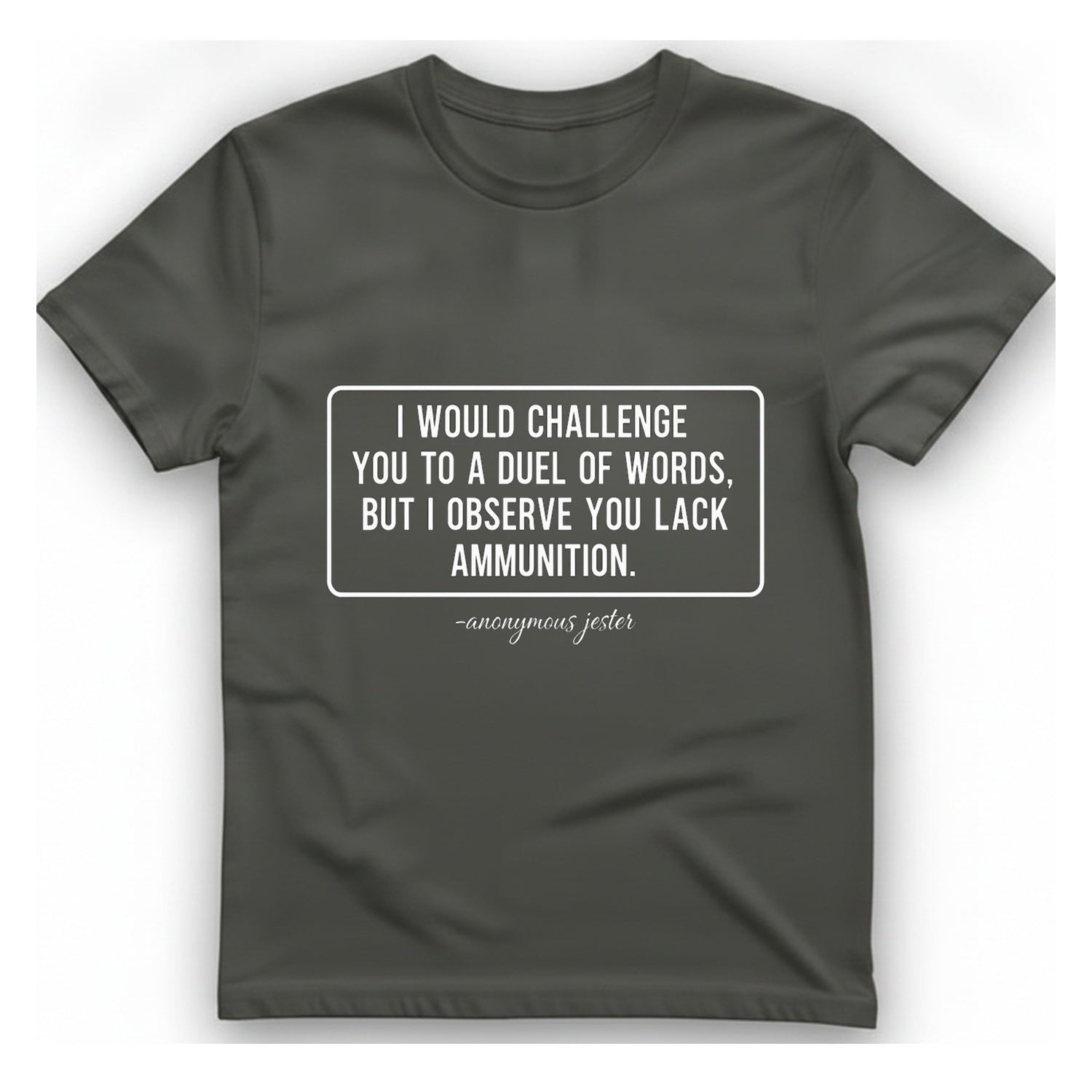 Duel of Words T-Shirt - Charcoal front