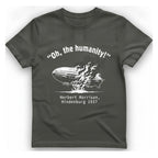 Oh The Humanity Hindenburg T-Shirt - Charcoal front