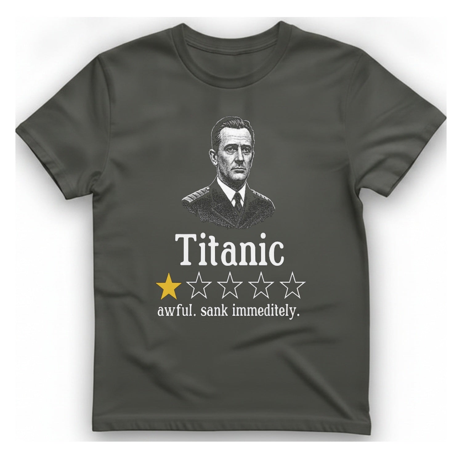 Titanic One Star Review T-Shirt - Charcoal front