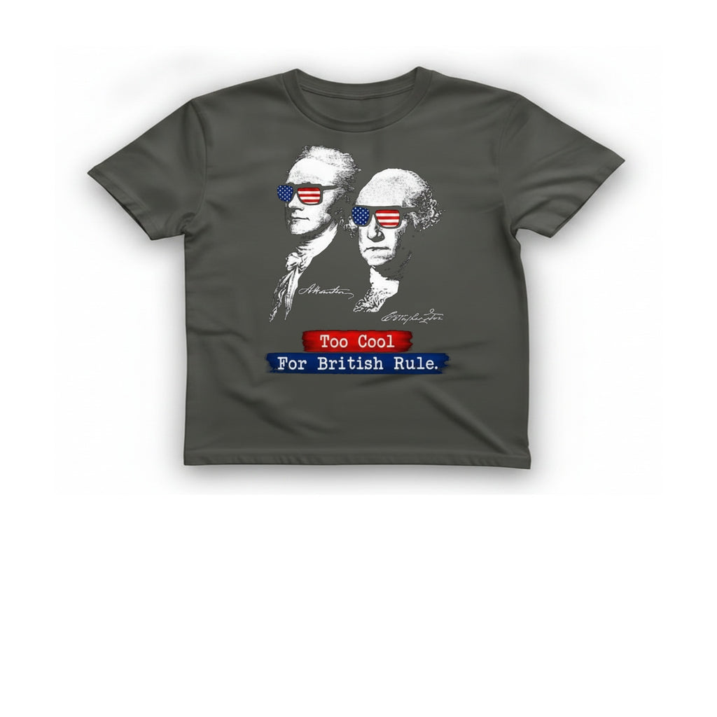 Too Cool For British Rule T-Shirt - Charcoal front