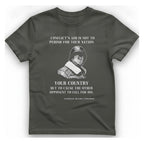 Historic Commander Quote T-Shirt - Charcoal front
