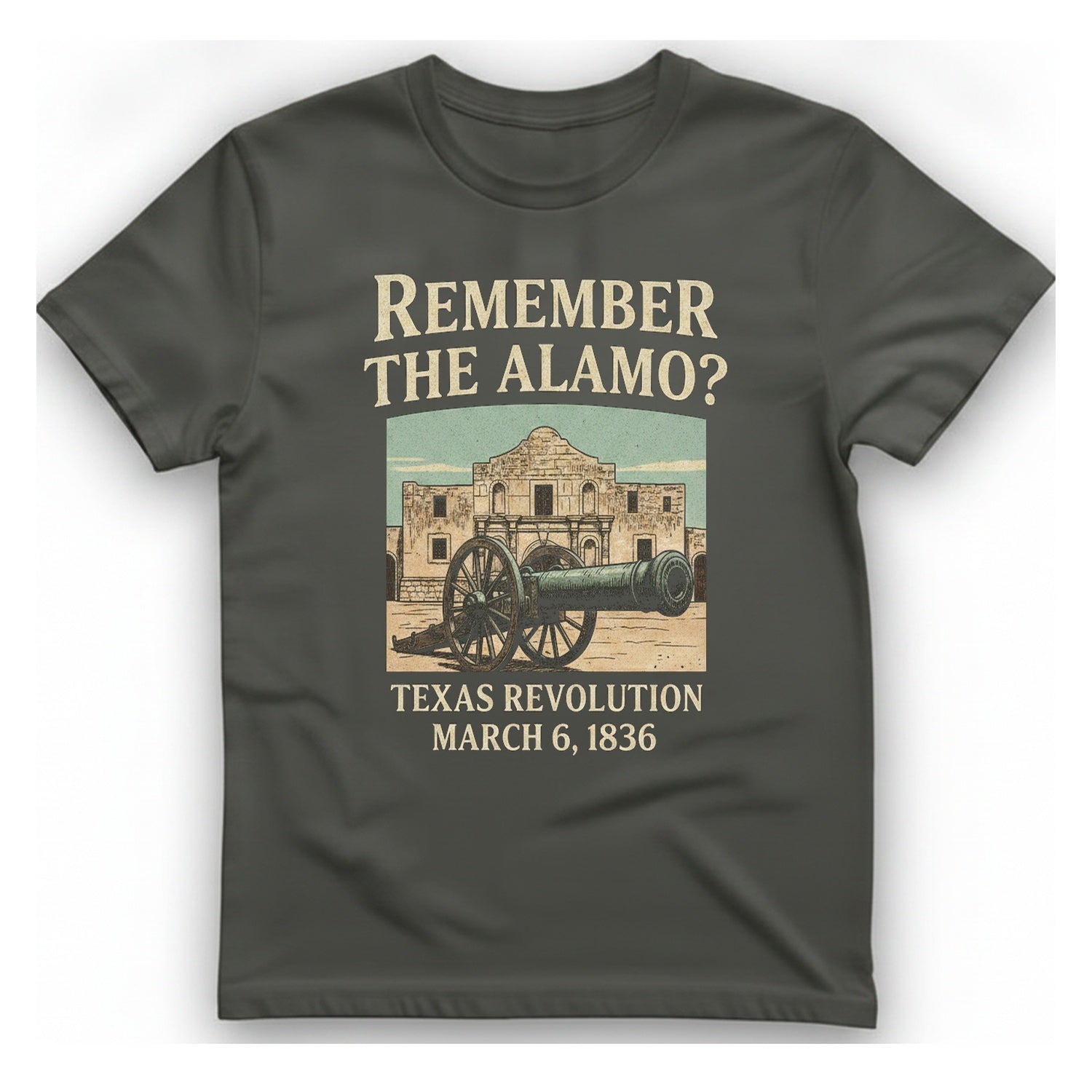 Remember The Alamo T-Shirt - Charcoal front