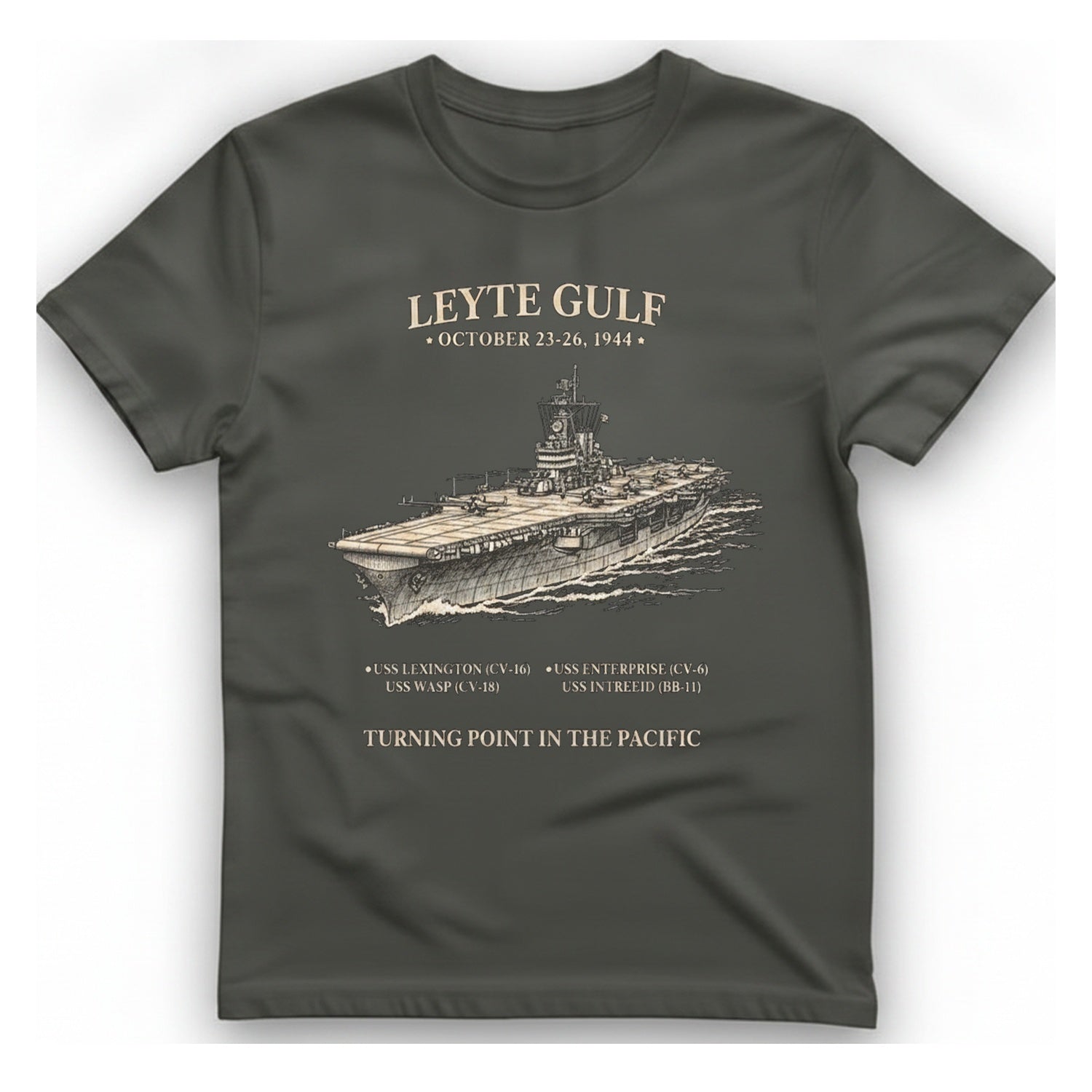 Leyte Gulf Turning Point T-Shirt - Charcoal front